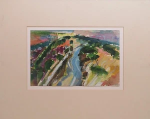 NIEL BALLY (1951-) 1980s colourful post impressionist SPANISH watercolour SIGNED - Picture 1 of 5