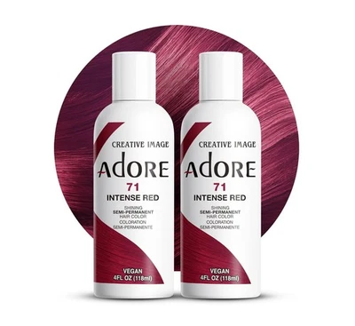 [2 Pack] Adore Semi Permanent Hair Dye Color 4oz [ 071 Intense Red ] - Image 1 of 4