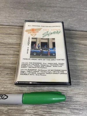 Vintage Cassette Sock Hoppin' Sixties JCI Chrome Tape 1985 Oldies Rock Hits USA - Image 1 of 4