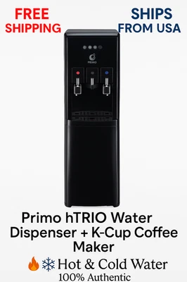 PRIMO WATER New Primo hTRIO Water Dispenser + K-Cup Coffee Maker – Hot & Cold | Black | USA