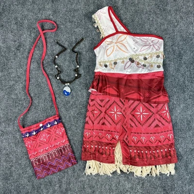 Girls Moana 2 Dress Halloween Dress Up Costume Girl Princess 4-5 Years Necklace - Image 1 of 4