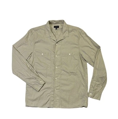 Club Monaco mens M Medium tan standard fit lightweight button up casual shirt - Image 1 of 4