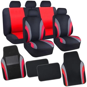 Line Rider Sporty Car Seat Covers Full Set with 4Pcs Waterproof Car Floor Mat... - Picture 1 of 5