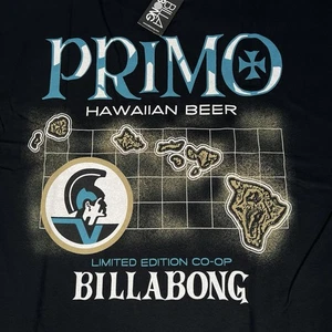 Authentic Primo Beer Hawaii x Billabong T-Shirt LARGE 2 Sided Graphic - Picture 1 of 8