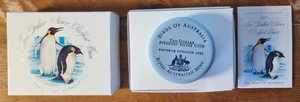 1992 $10 SILVER PIEDFORT PROOF - MINTAGE 15K - EMPEROR PENGUIN 40 GRAMS - Picture 1 of 5