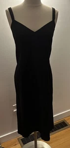 CLUB MONACO BLACK CRINKLE COTTON UMPIER WITH STRAPS LBD SIXE 10 - Picture 1 of 21
