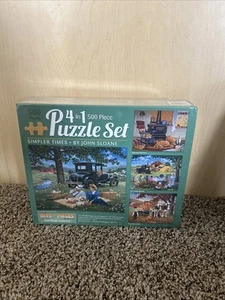 Carteles rompecabezas 4 en 1 John Sloane 'Tiempos más simples' 1000 piezas nuevo en caja sellado - Imagen 1 de 5