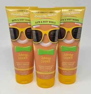 3 NEW BATH & BODY WORKS MERRY COOKIE ULTIMATE HYDRATION CREAM LOTION 8OZ COOKIES - Picture 1 of 5