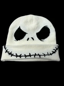 Disney The nightmare before Christmas Jack Skellington beanie hat ivory knit - Picture 1 of 3