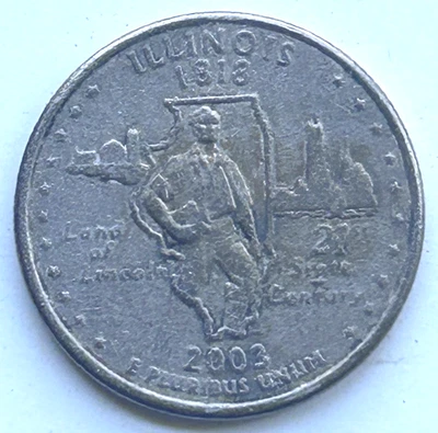 2003 P Illinois State Quarter Annealing Issue Reverse Circ Coin Wt 5.54g Q95 - Image 1 of 3