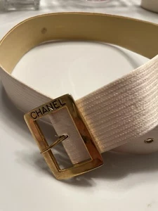 Chanel belt women Satin Blush Vintage Leather Small - Picture 1 of 8