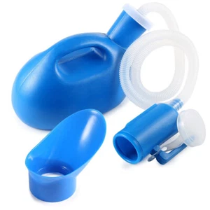 Blue Urinal Urine Bottle Male /Female Portable Toilet 2000ml Nursing Urinal - Picture 1 of 12