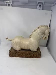 Antique Stone Horse Sculpture | Rustic Equestrian Art | Western Home Decor - Picture 1 of 6