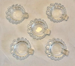 5 Duncan & Miller TEAR DROP CRYSTAL 3" INDIVIDUAL ASHTRAY ,Tea Bag, Knife Rest - Picture 1 of 2