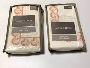 Lots 2 Harbor House Seaside Euro Sham White Coral European New - Picture 1 of 6