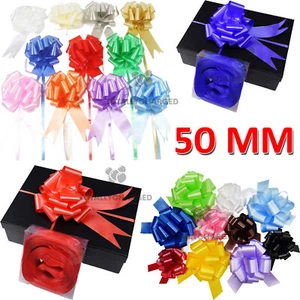 20 PULL BOWS Large 50mm Quality Bow Flower Wedding GIFT Wrap Party Decor Ribbons - Picture 1 of 14