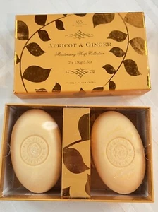Asquith & Somerset 2 Bars Soap Apricot & Ginger Moisturizing New in Box 5.3 oz - Picture 1 of 8