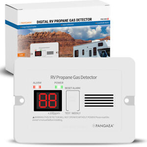 PANGAEA Digital RV Propane Gas Detector with Loud 85dB Alarm 12vDC, LED Display