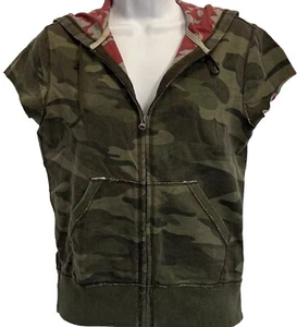 Sudadera con Capucha LUCKY BRAND Grande Y2K Rara De Colección Retro Ejército Camuflada Manga 1/4 Cremallera Completa - Imagen 1 de 6