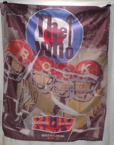 SUPER BOWL 44 2010 XLIV NFL FOOTBALL THE WHO BAND BANNER FLAGGE 27 X 34 ZOLL USA - Bild 1 von 3