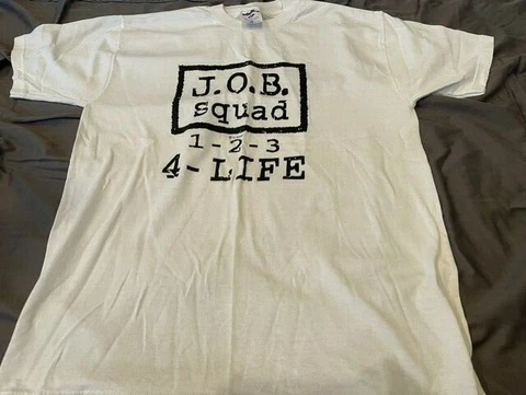 Original New JOB Squad Shirt.  Al Snow WWF ECW  Large Never Worn 1-2-3 For Life Cover