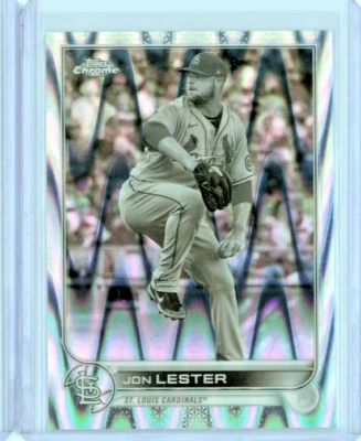 2022 Topps Chrome Jon Lester Black & White RayWave Refractor # 187 - Image 1 of 2