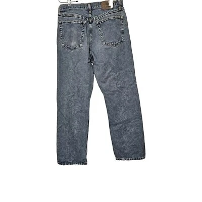 Хорошо изношенные джинсы Wrangler 34X30 с пятью карманами сделаны в Мексике из ткани США бывшие в употреблении - Изображение 1 из 4