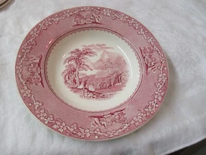 Vintage England Royal Staffordshire pink rimmed Soup Bowl Jenny Lind 1795 - Picture 1 of 5