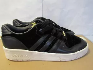 Adidas Rivalry Low Velvet Pack Men Leather Basketball Shoe Black/White Sz 10 B62 - Picture 1 of 6