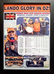 Vincitore Gran Premio d'Australia Lando Norris 2025 - stampa ricordo - Foto 1 di 5