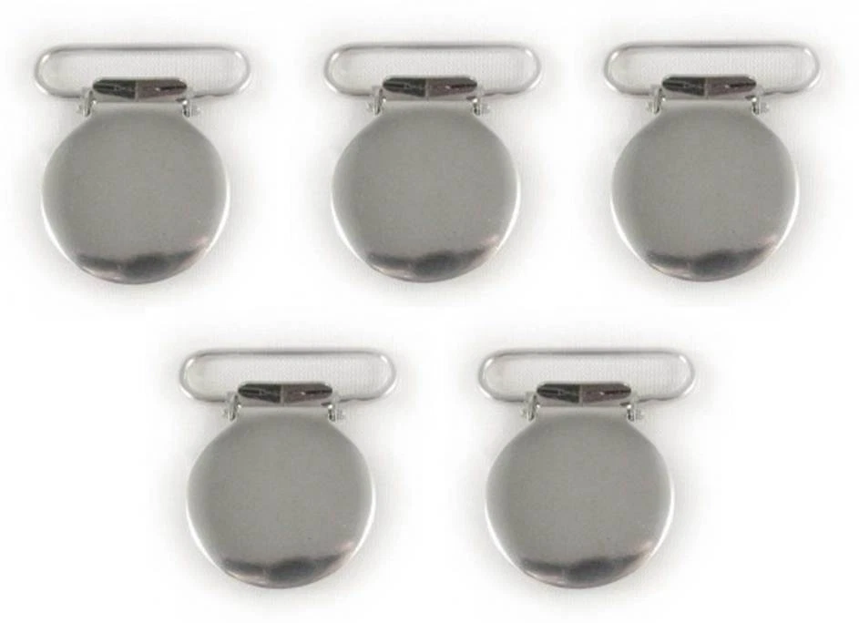 5 20 50 or 100 Round Circular Lead Free Suspender Bib Pacifier Dummy Clip Buckle - image 1 of 1