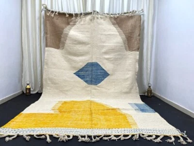 Moroccan Rug, Zanafi Blue Rug, Handmade Rug, Custom Rug, Flat Woven Rug, Tribal - Image 1 of 4