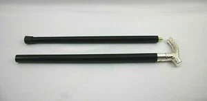 Cane 2 Section ~ Andrea by Sadek Brass Branch Design Black and Silver-tone - Picture 1 of 6