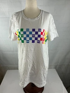 Women’s PINK Victoria’s Secret Rainbow Checkerboard Pride Shirt Size Small EUC - Picture 1 of 3