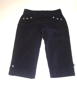 Junior Women's Vanity Mid-Rise Black Dress Capri Pants 3 - Picture 1 of 2
