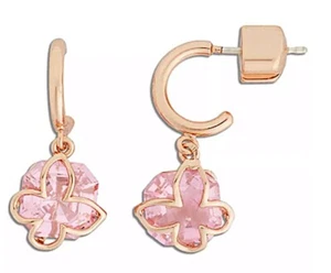 kate spade Crystal Something Sparkly Butterfly Hoop Earrings pink Barbiecore - Picture 1 of 1