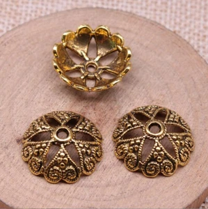 20pcs 19x19x6mm Dark Gold Tone Color Alloy Charm Flower Design Bead Cap H0799 - Bild 1 von 1