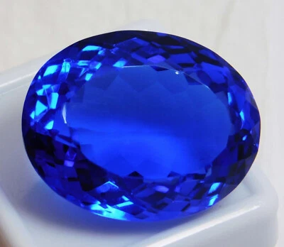 Blue Tanzanite 80.20 Ct. Oval Faceted Cut AAA+ Loose Gemstone Ring for Pendant - Image 1 of 4