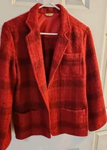 Liz Claiborne Mujer Chaqueta Frente Abierto Talla 10 Rojo Claro Cuadros - Imagen 1 de 8