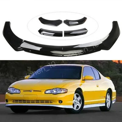 For Chevrolet Monte Carlo 00-2007 Glossy Black Front Bumper Lip Splitter Spoiler - Image 1 of 4
