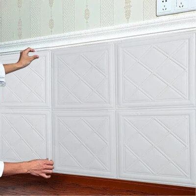 15/20PCS Self-adhesive 3D Tile Wallpaper Wall Sticker Waterproof XPE Foam Panel - Image 1 of 4