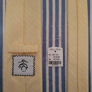 Brooks Brothers Black Fleece - White Pinstripe on Yellow Necktie - New & Rare
