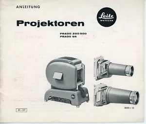 Leitz user manual Prado 250/500/66 slide projector user manual (Y6090 - Picture 1 of 1
