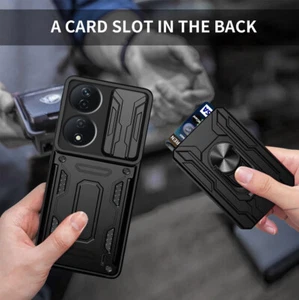 For HONOR 200 Smart, Hybrid Armor Slide Cover Camera Card Slot Wallet PHONE Case - Picture 1 of 22