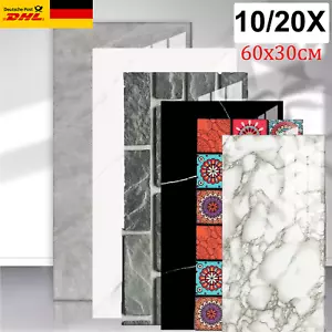 10/20X Marmor Wandaufkleber Selbstklebend Steinoptik Wandpaneele PVC Küche Bad - Bild 1 von 21