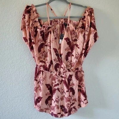 Topshop Mono Floral Hombro Frío Nuevo Con Etiquetas Talla S Foto 1 de 4