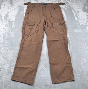 REI Cargo Pants Mens 34x30 Brown Loose Fit Adjustable Waist Hiking - Picture 1 of 12
