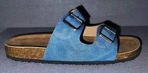 YoKi Gian-91 Women's Slip On Denim Sandal With Double Buckle Strap Size 10 NIB - Picture 1 of 11