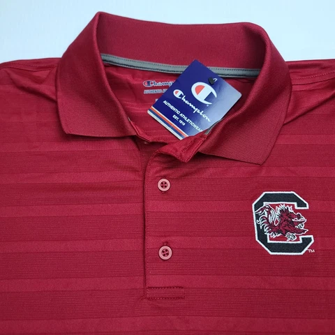 NEW Champion Men's South Carolina Gamecocks Embroidered Polo Shirt Medium NWT Cover