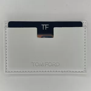 Tom Ford Weiß Leder Kartenetui Geldbörse mit Spiegelplatte Damen Brandneu - Bild 1 von 4